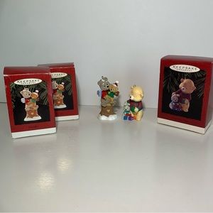 Hallmark Keepsake Ornament Bears Theme Lot Of 3 ~￼ Grandpa~ Child Caregiver ￼